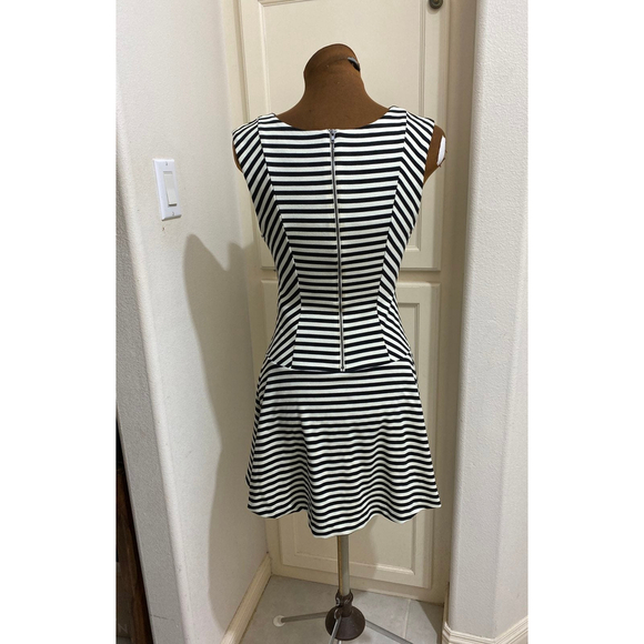 Free People Black White Stripe Fit and Flare Dress Size Small - Picture 4 of 7